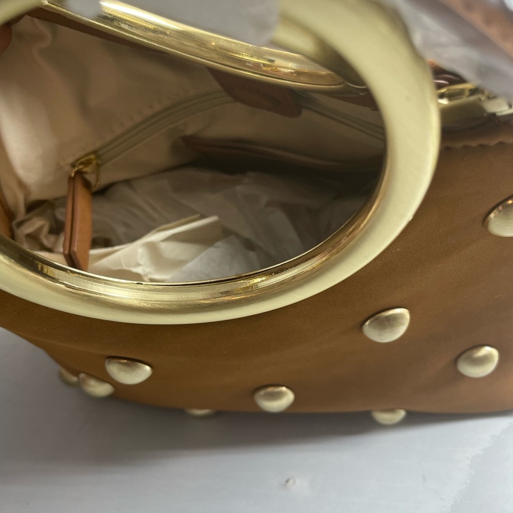 NWT INC International Concepts Tan Studded Clutch - Picture 4 of 9